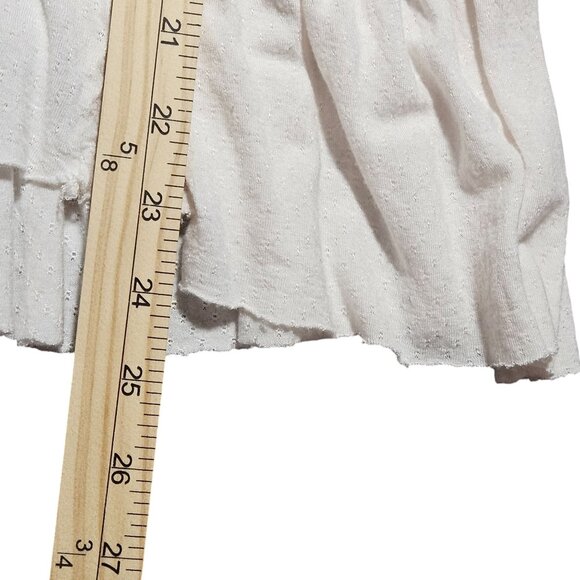 Free People Soft Cream Floral Tunic Top S Cottagecore Peplum Boho Chic Romantic - Picture 7 of 11